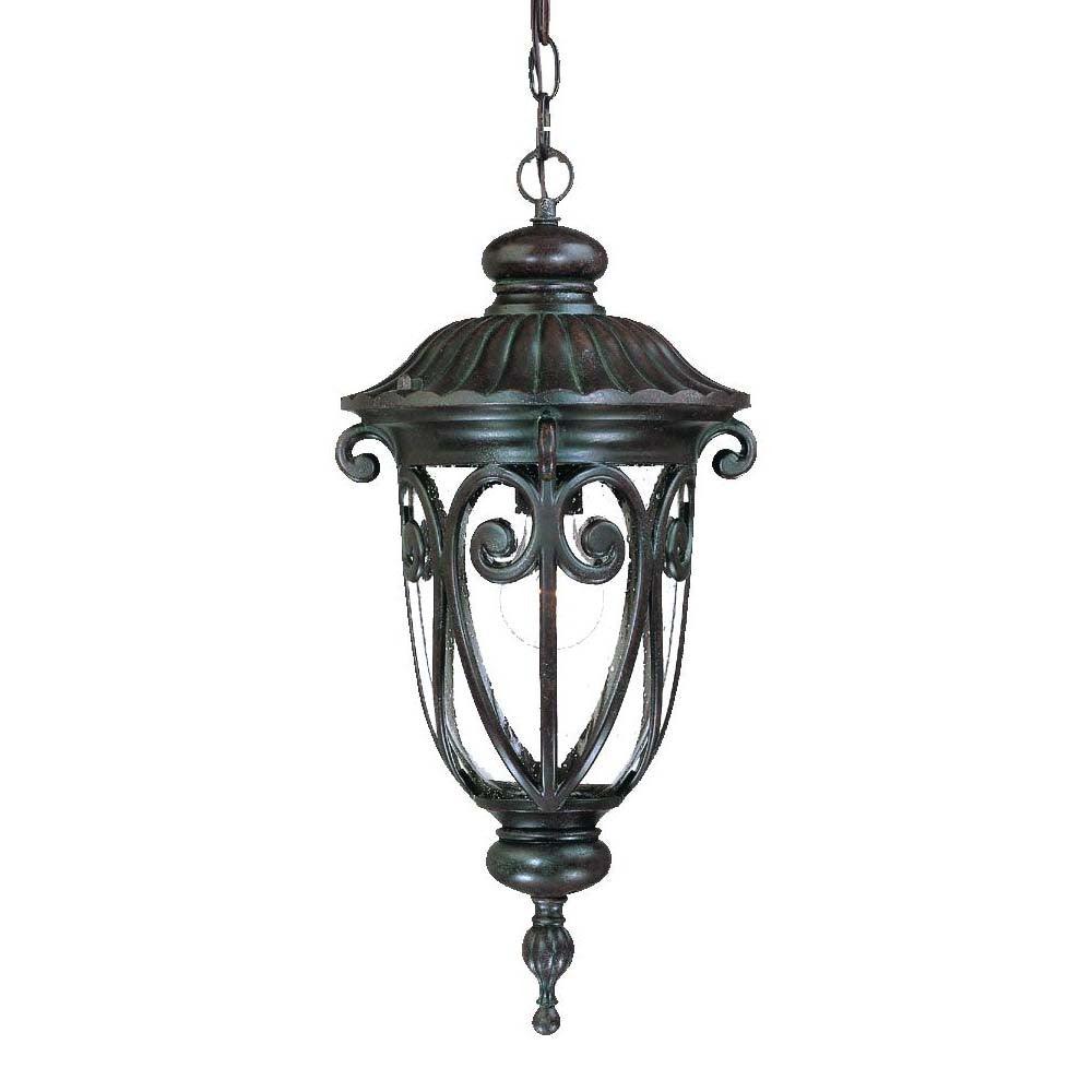 Naples 1-Light Marbelized Mahogany Hanging Light - AFS