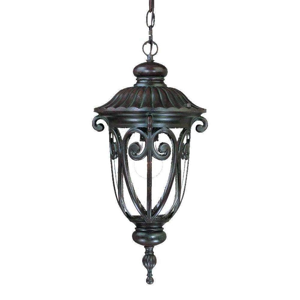 Naples 1-Light Marbelized Mahogany Hanging Light - AFS