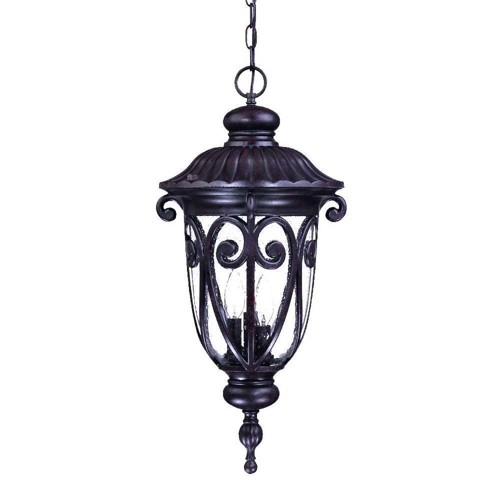 Naples 3-Light Marbelized Mahogany Hanging Light - AFS