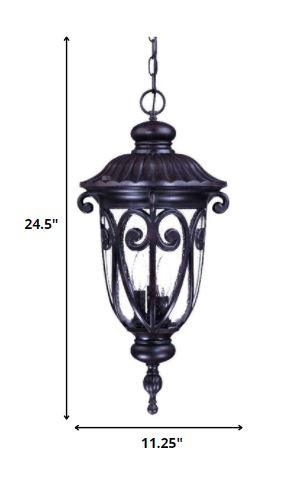 Naples 3-Light Marbelized Mahogany Hanging Light - AFS