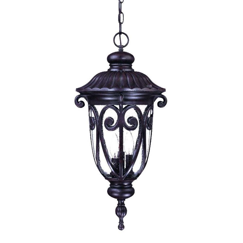 Naples 3-Light Marbelized Mahogany Hanging Light - AFS