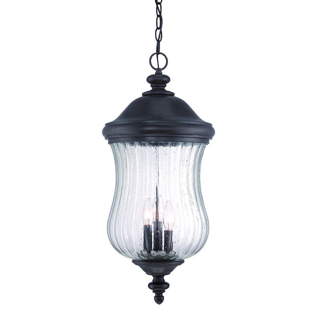 XL Three Light Matte Black Urn Shaped Hanging Light - AFS