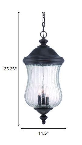 XL Three Light Matte Black Urn Shaped Hanging Light - AFS