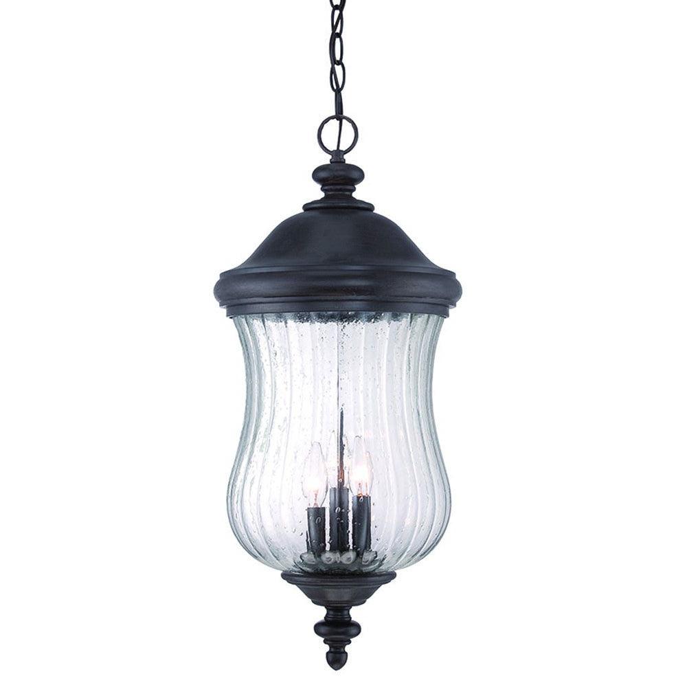 XL Three Light Matte Black Urn Shaped Hanging Light - AFS