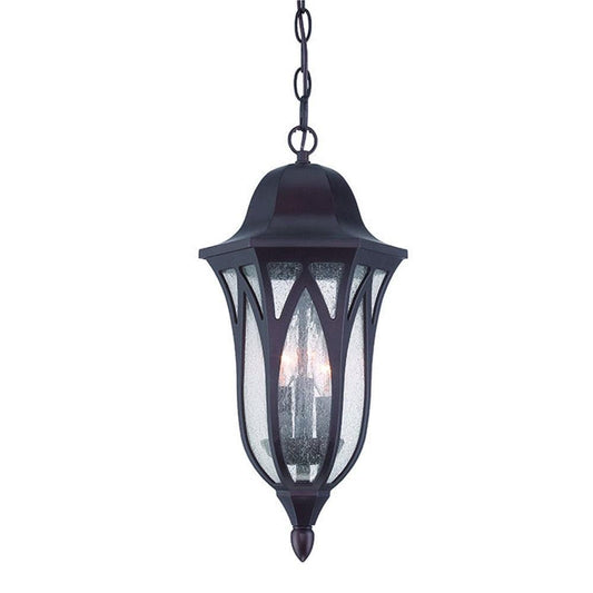 Matte Black Geometric Glass Hanging Light - AFS