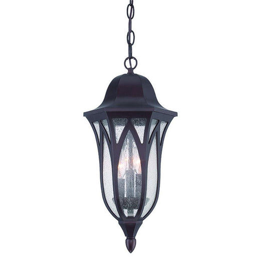 Matte Black Geometric Glass Hanging Light - AFS