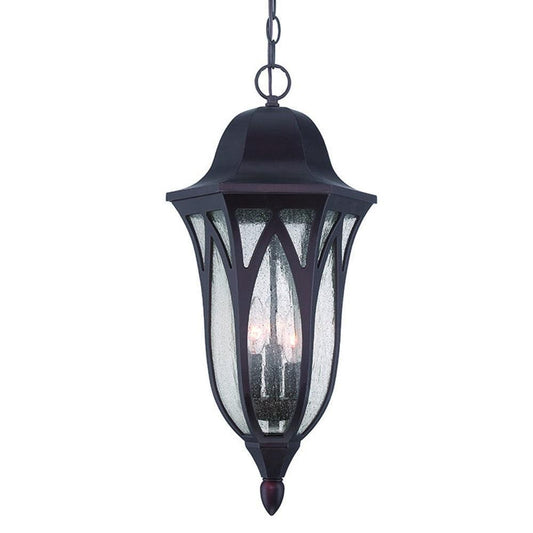 XL Matte Black Geometric Glass Hanging Light - AFS