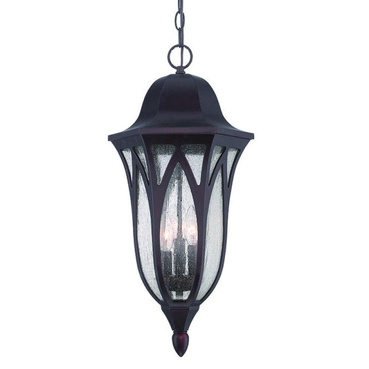 XL Matte Black Geometric Glass Hanging Light - AFS