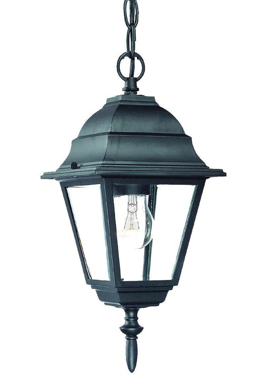 Matte Black Beveled Glass Outdoor Hanging Light - AFS