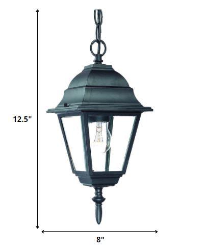 Matte Black Beveled Glass Outdoor Hanging Light - AFS