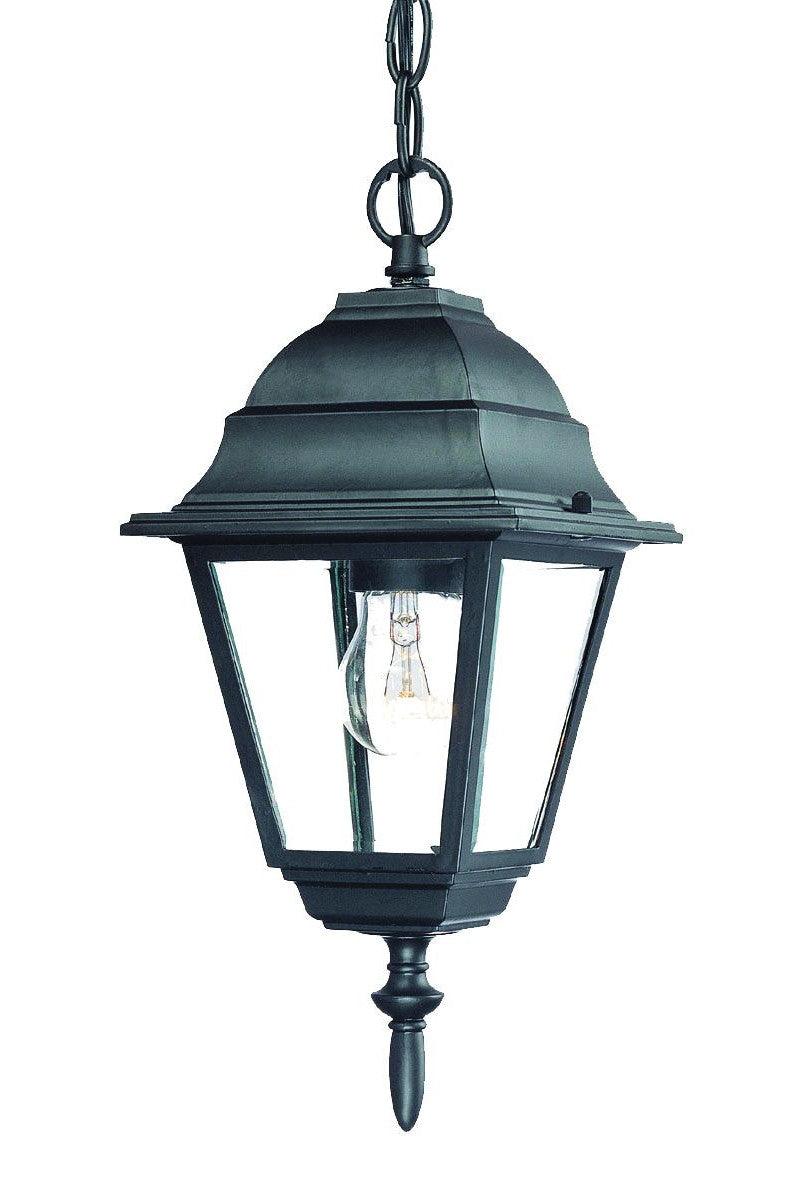 Matte Black Beveled Glass Outdoor Hanging Light - AFS