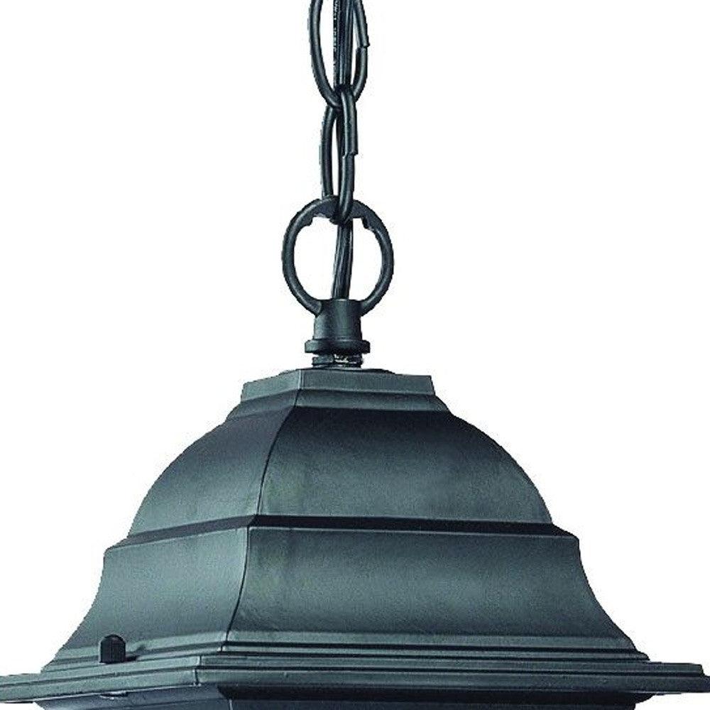 Matte Black Beveled Glass Outdoor Hanging Light - AFS