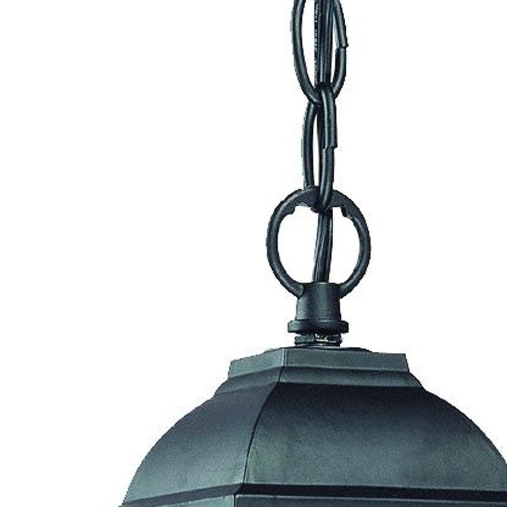 Matte Black Beveled Glass Outdoor Hanging Light - AFS