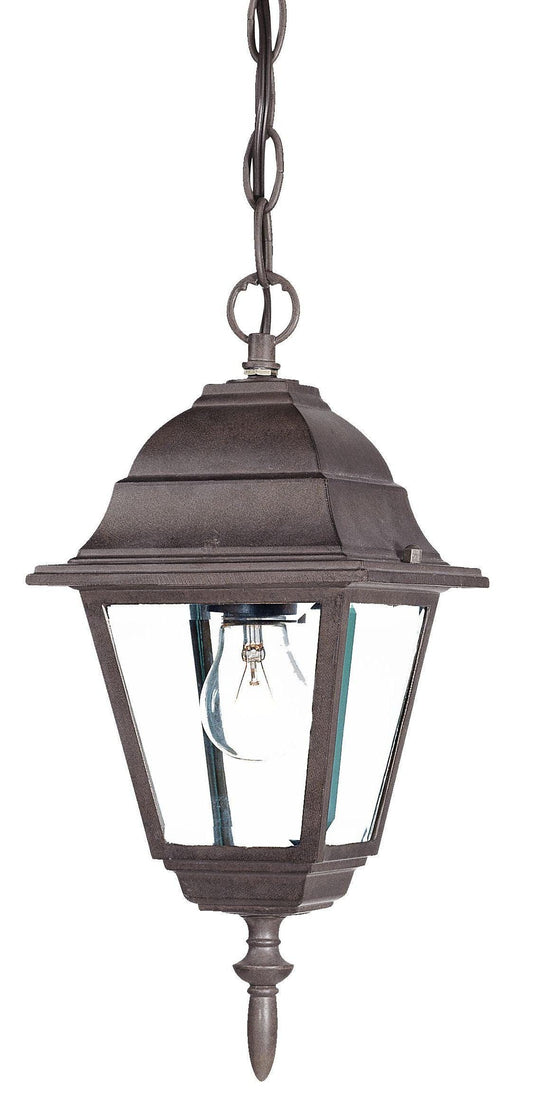 Antique Brown Beveled Glass Outdoor Hanging Light - AFS