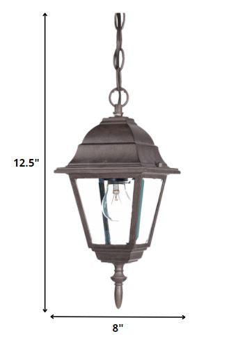 Antique Brown Beveled Glass Outdoor Hanging Light - AFS