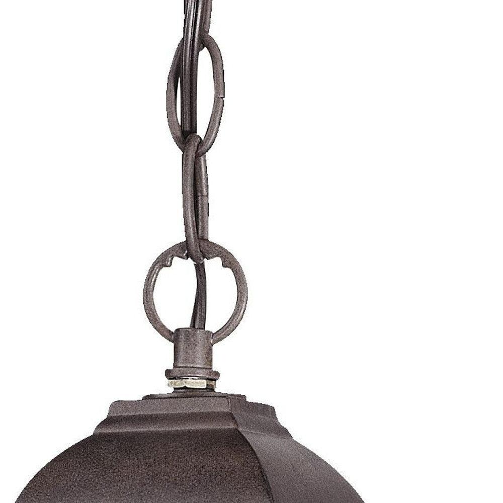 Antique Brown Beveled Glass Outdoor Hanging Light - AFS