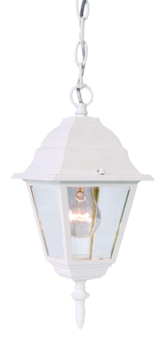 Distressed White Beveled Glass Outdoor Hanging Light - AFS