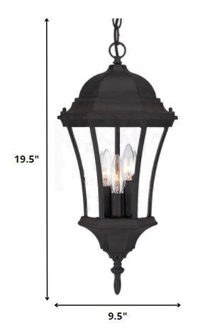 Three Light Matte Black Carousel Lantern Hanging Light - AFS