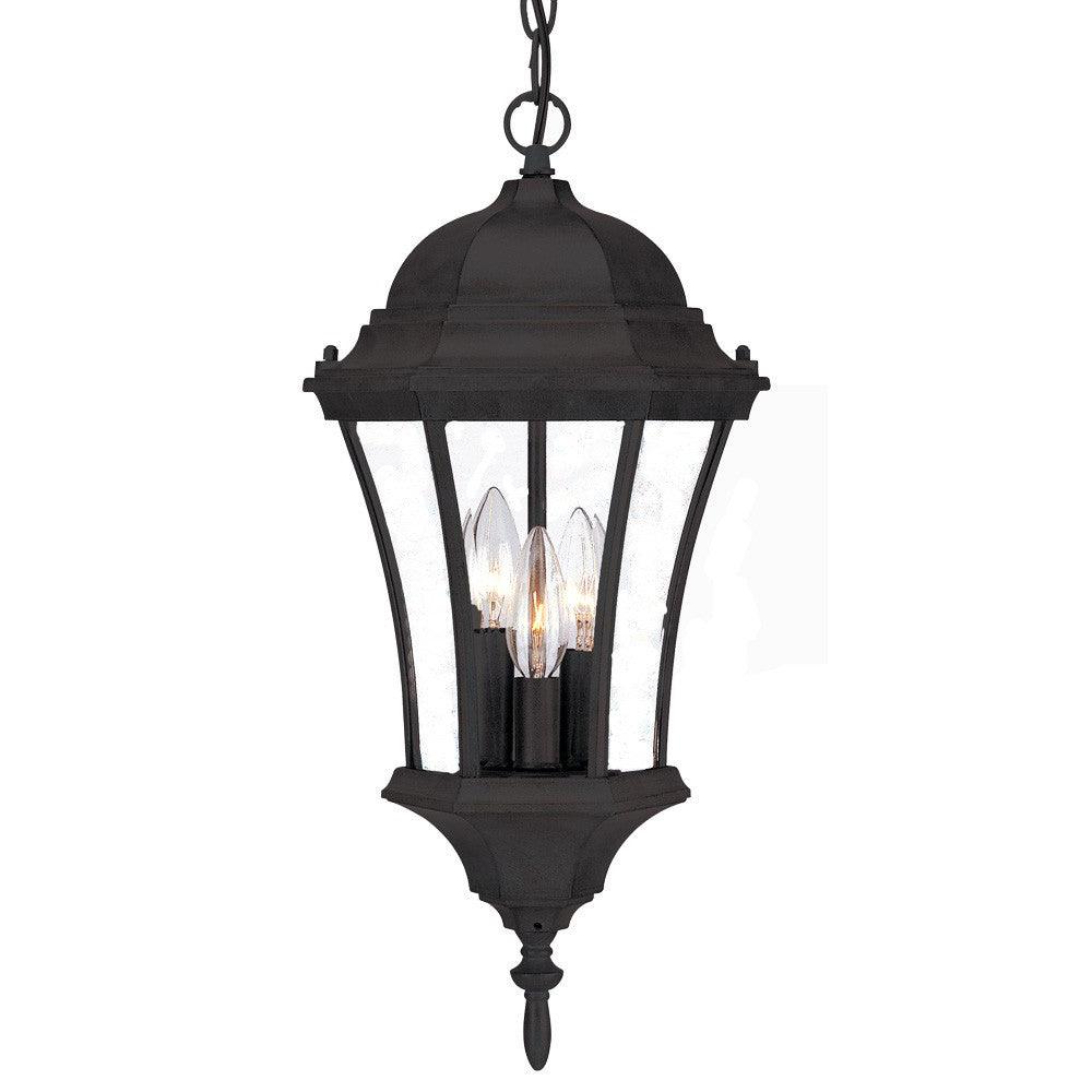 Three Light Matte Black Carousel Lantern Hanging Light - AFS