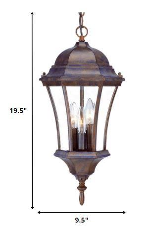 Three Light Dark Brown Carousel Lantern Hanging Light - AFS