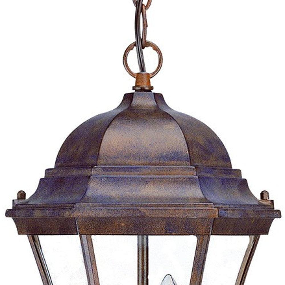 Three Light Dark Brown Carousel Lantern Hanging Light - AFS