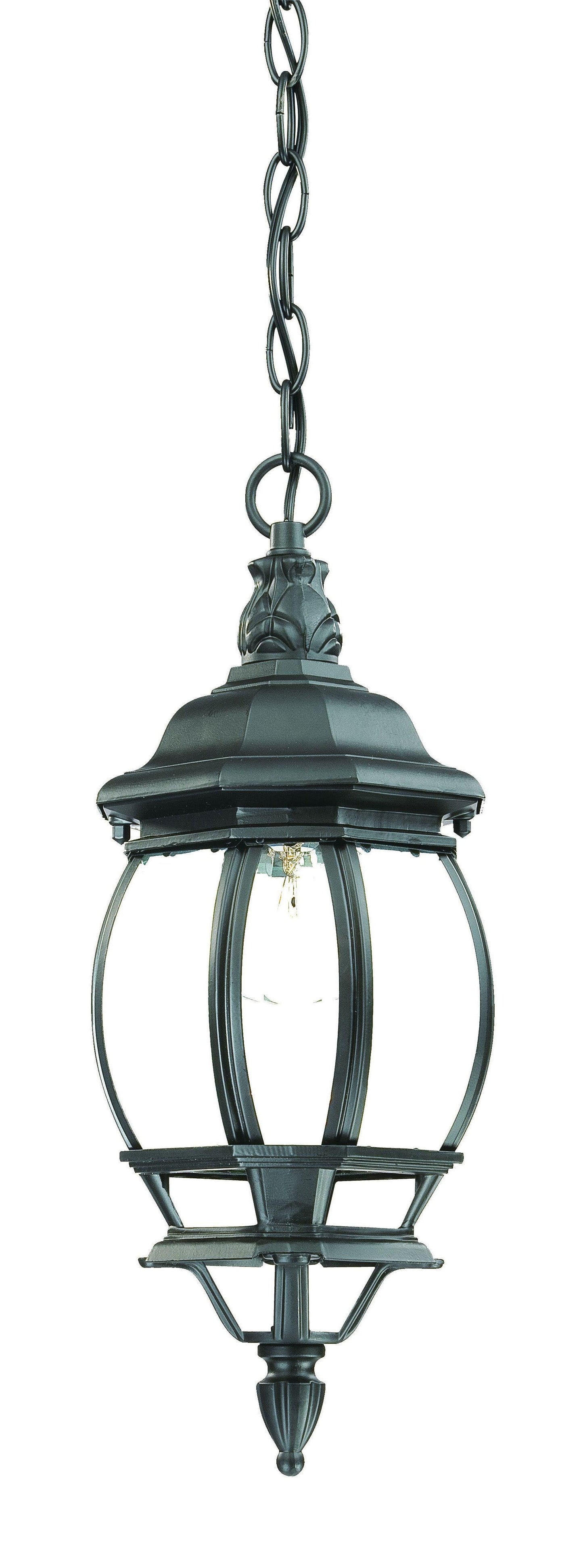 Matte Black Glass Globe Hanging Light - AFS