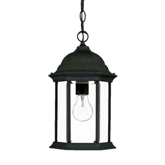 Matte Black Glass Lantern Hanging Light - AFS