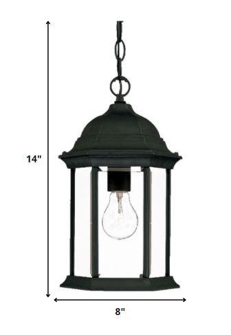 Matte Black Glass Lantern Hanging Light - AFS