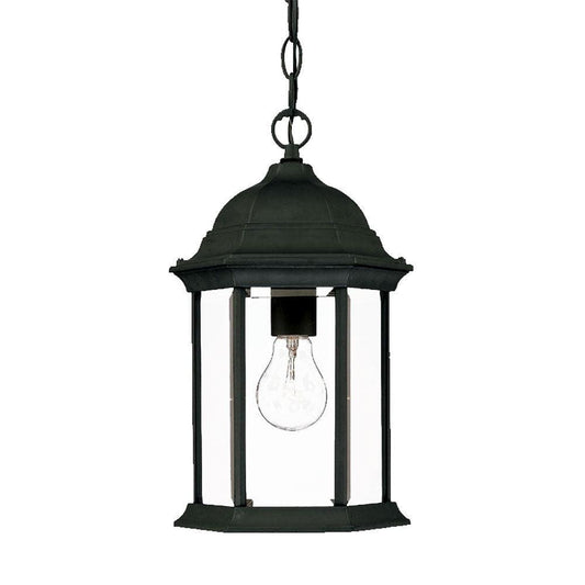 Matte Black Glass Lantern Hanging Light - AFS