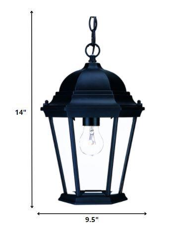 Matte Black Domed Glass Lantern Hanging Light - AFS