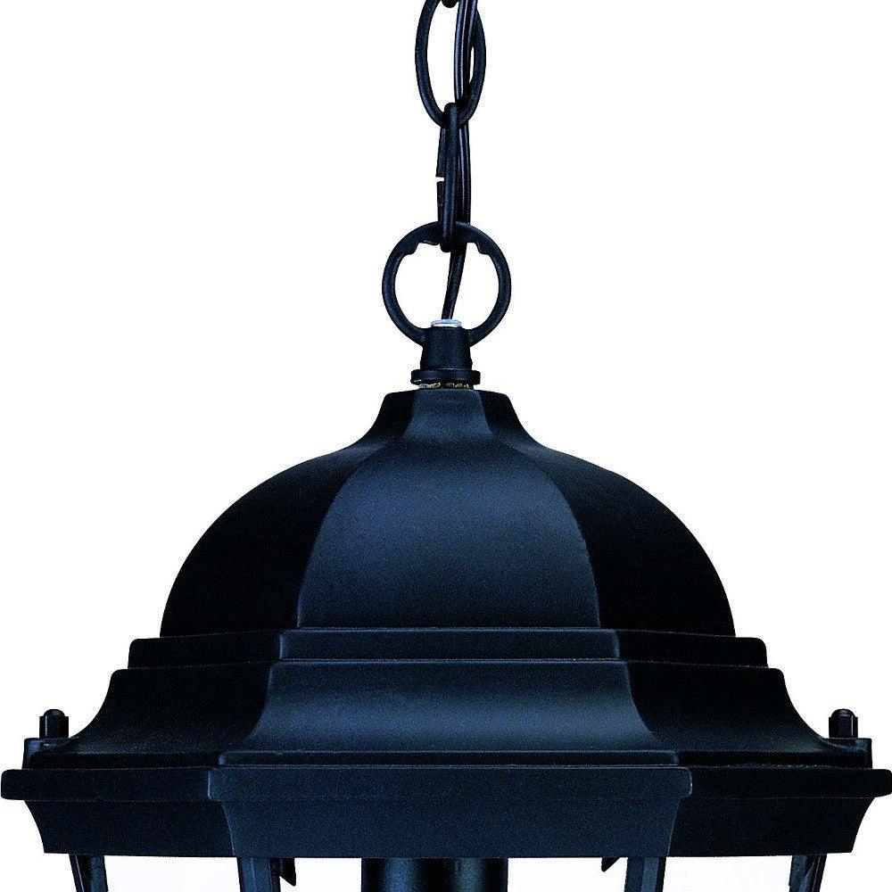 Matte Black Domed Glass Lantern Hanging Light - AFS