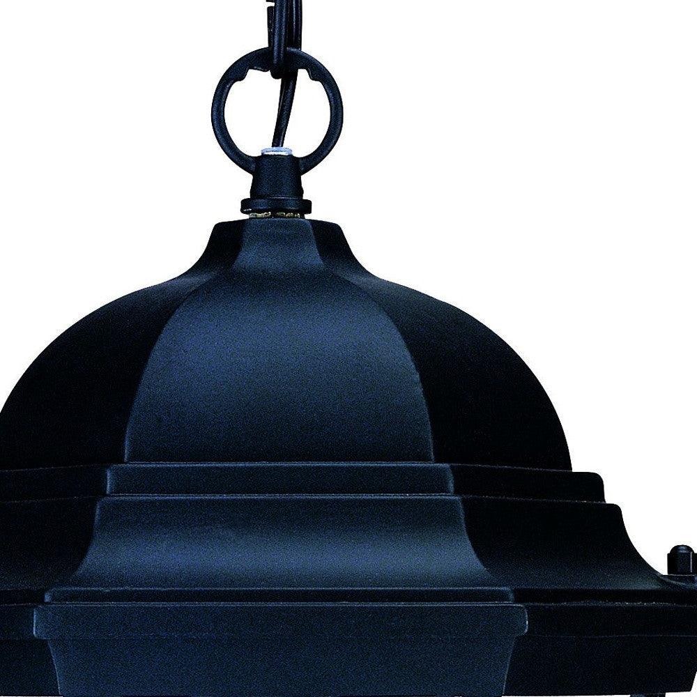 Matte Black Domed Glass Lantern Hanging Light - AFS