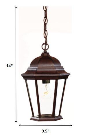 Dark Brown Domed Glass Lantern Hanging Light - AFS