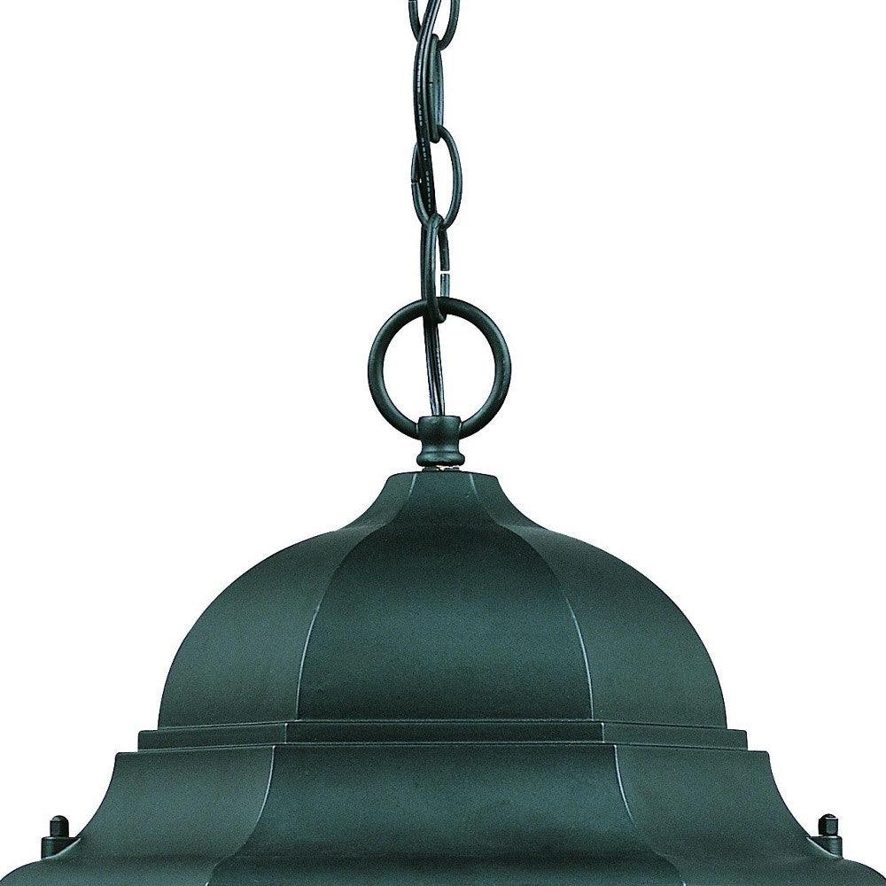 Three Light Matte Black Domed Glass Lantern Hanging Light - AFS