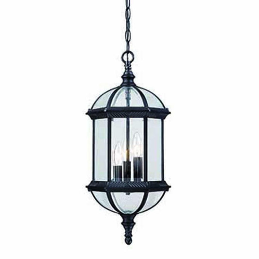 Three Light Matte Black Eastern Lantern Hanging Light - AFS