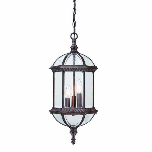 Three Light Dark Brown Eastern Lantern Hanging Light - AFS