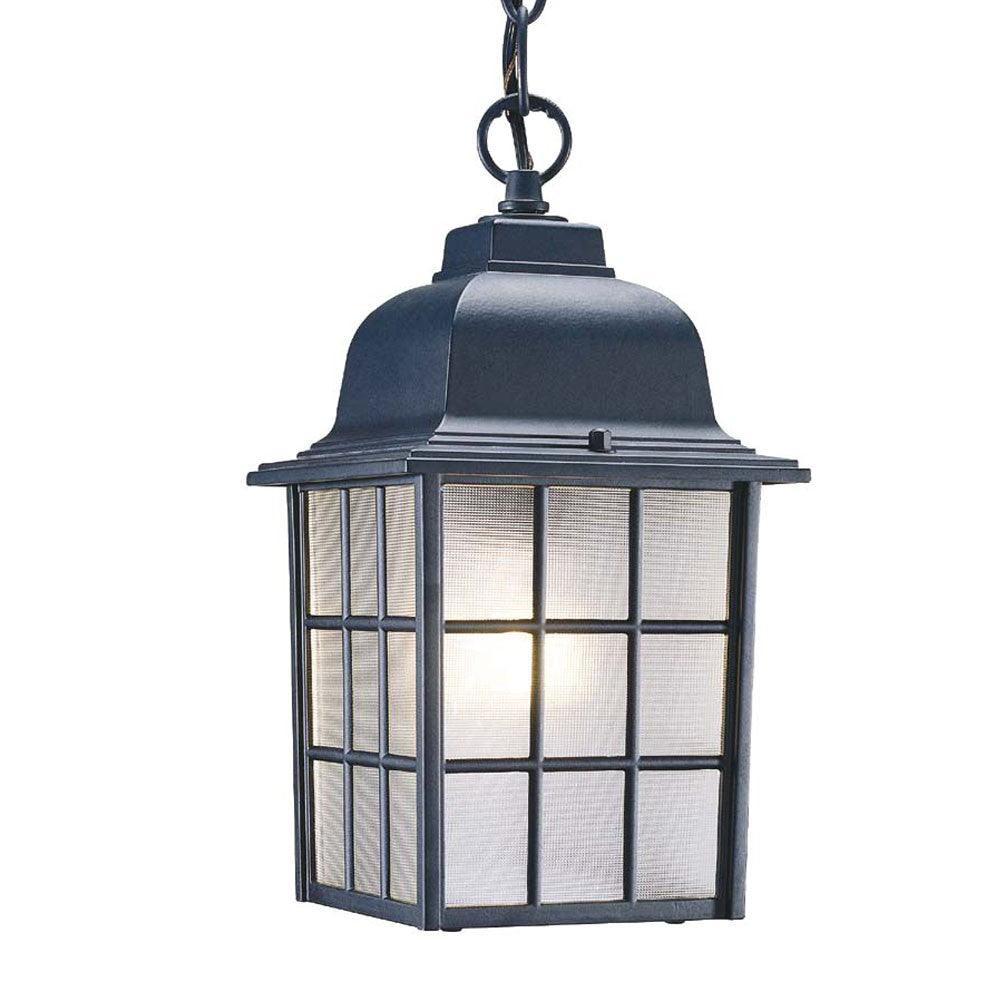 Matte Black Window Pane Lantern Hanging Light - AFS