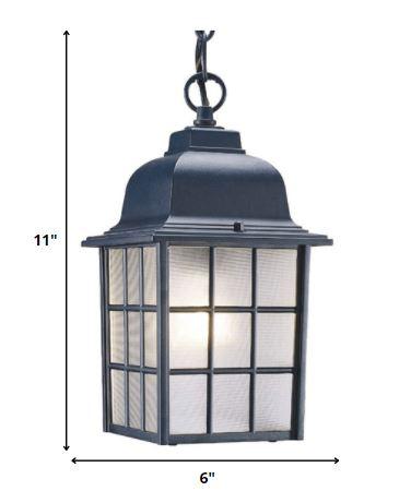 Matte Black Window Pane Lantern Hanging Light - AFS