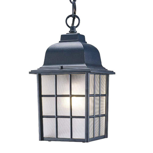 Matte Black Window Pane Lantern Hanging Light - AFS