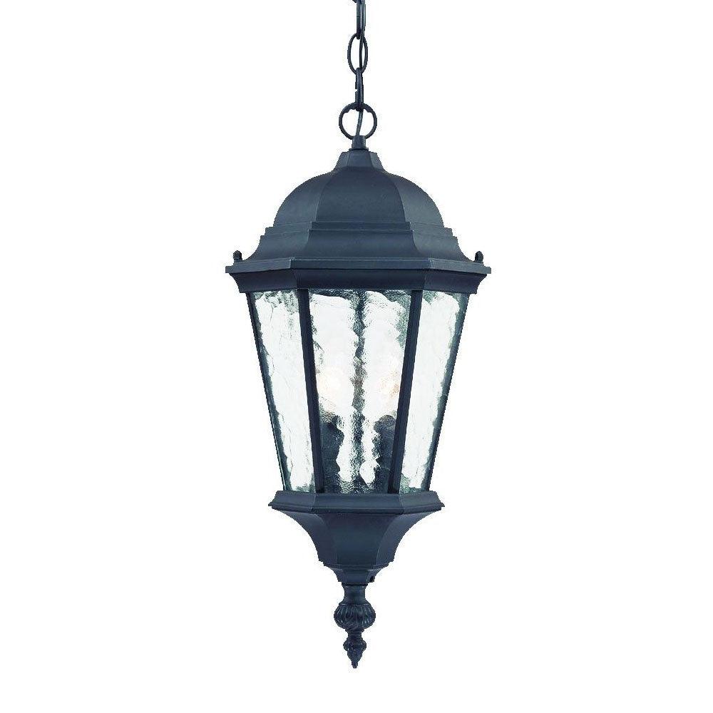 Two Light Matte Black Carousel Lantern Hanging Light - AFS