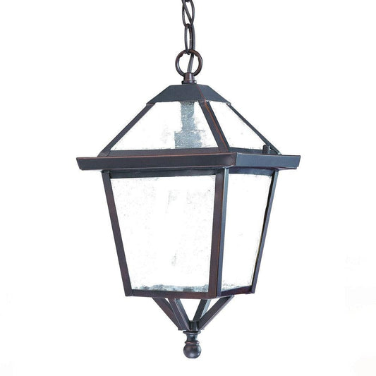 Antique Bronze Glass Hanging Lantern Light - AFS