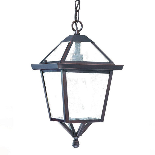 Antique Bronze Glass Hanging Lantern Light - AFS