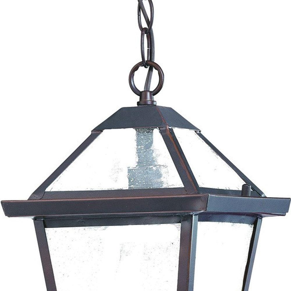 Antique Bronze Glass Hanging Lantern Light - AFS