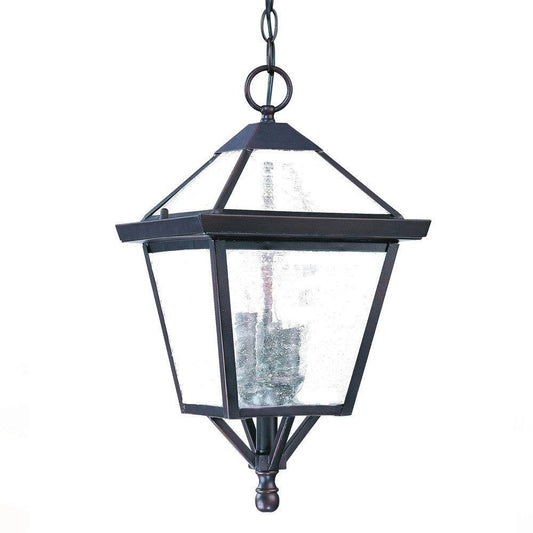 Three Light Bronze Glass Hanging Lantern Light - AFS