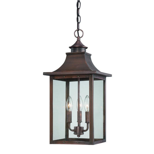 St. Charles 3-Light Acopper Patina Hanging Light - AFS