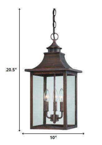 St. Charles 3-Light Acopper Patina Hanging Light - AFS