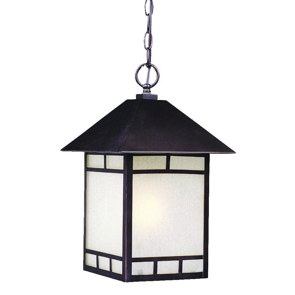 Antique Bronze Frosted Glass Hanging Lantern Light - AFS