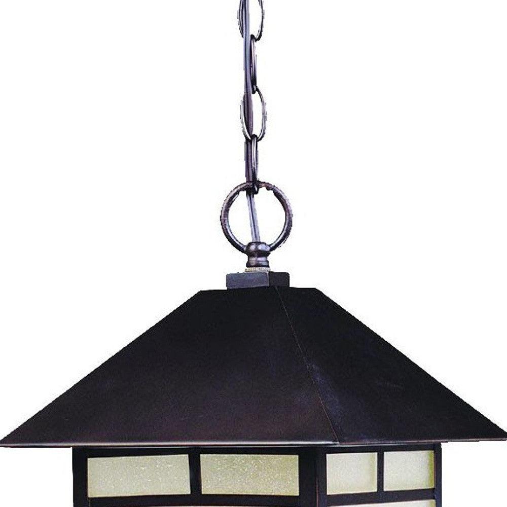 Antique Bronze Frosted Glass Hanging Lantern Light - AFS