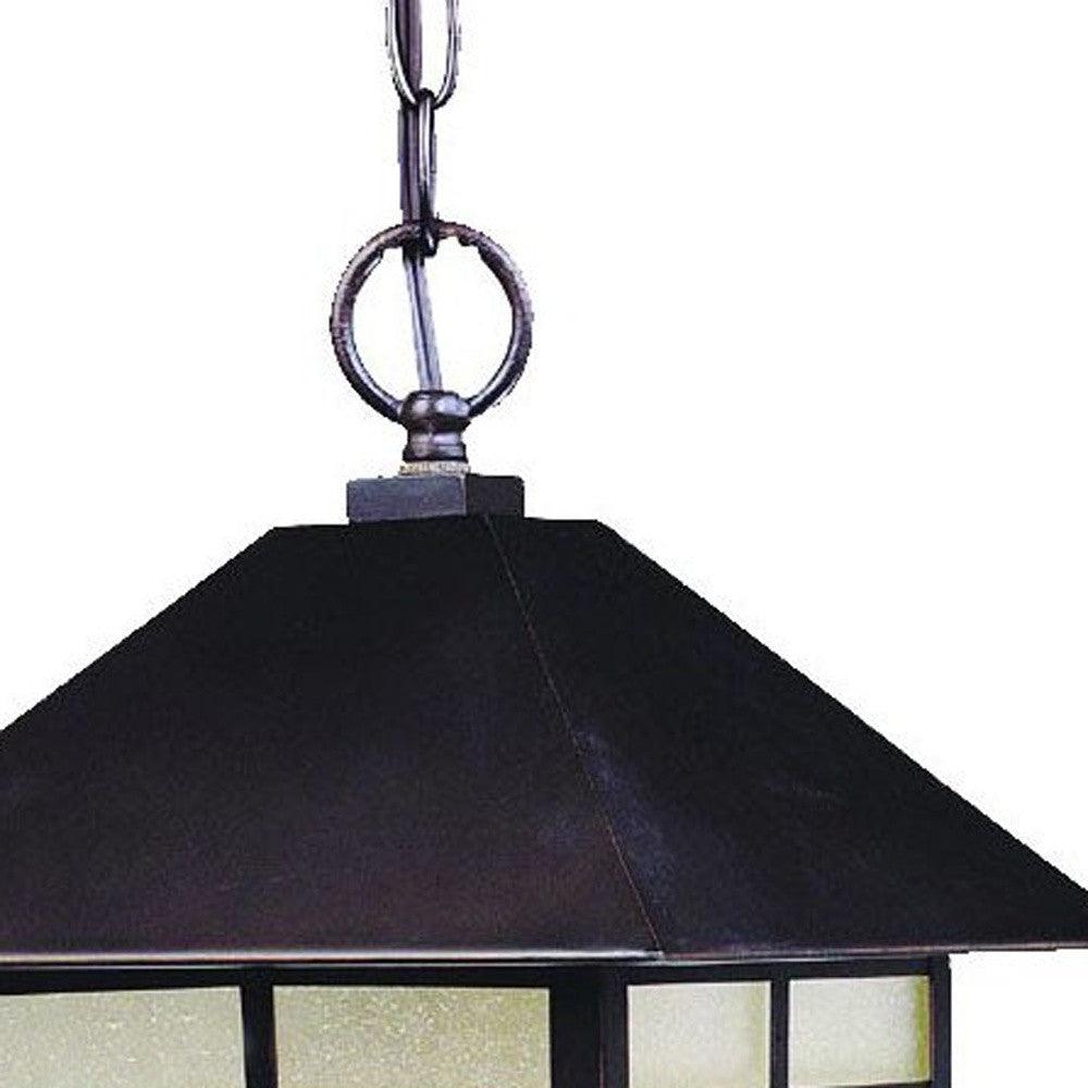 Antique Bronze Frosted Glass Hanging Lantern Light - AFS