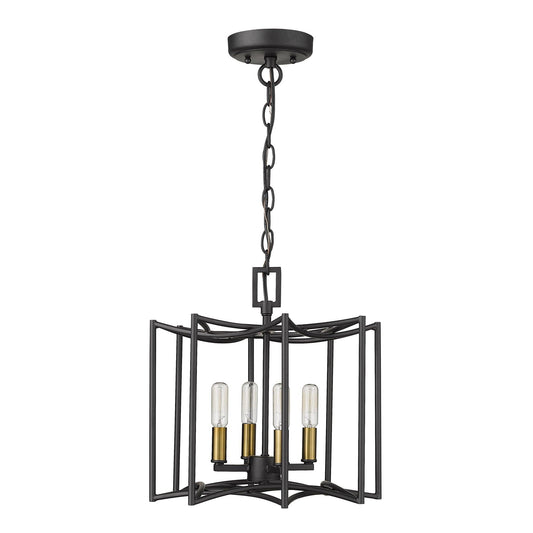 Rhian 4-Light Matte Black Pendant - AFS